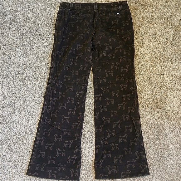 Vineyard Vines Mid-Rise Dog Print Wide Leg Corduroy Pants Women's Size 0 - Picture 2 of 5